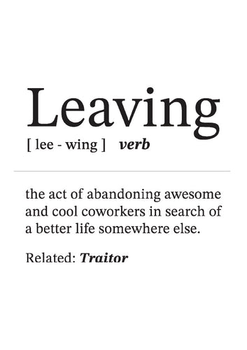 Farewell Greeting Card - Leaving